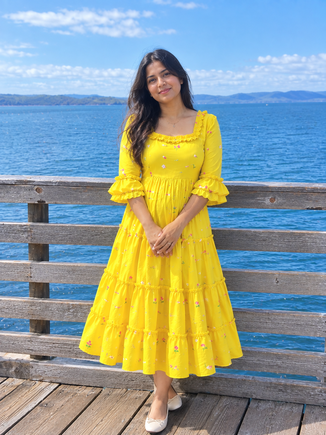 Beautiful Exquisite Premium MulChanderi Midi Dress
