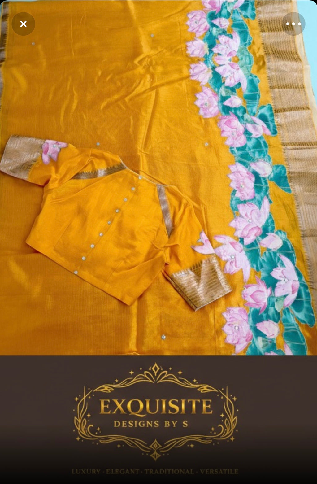 Floral ornamentation in New Pure Mangalagiri Pattu Saree in a bright yellow hue is a stunning representation of traditional Indian weaving ready to wear comes with stitched blouse